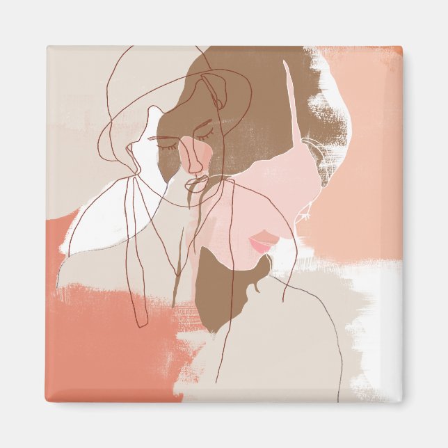 Aimant Contour peint Portrait féminin (Devant)