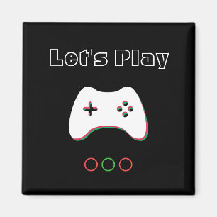 Aimant Contrôleur de jeu vidéo, Let's Play, Red & Green A