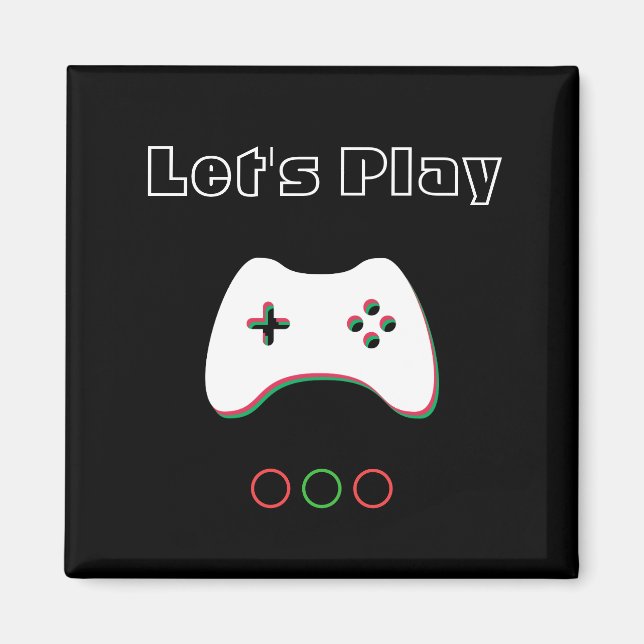 Aimant Contrôleur de jeu vidéo, Let's Play, Red & Green A (Devant)