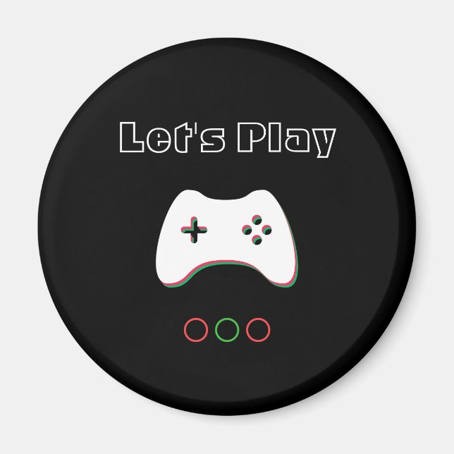 Aimant Contrôleur de jeu vidéo, Let's Play, Red & Green A (Devant)