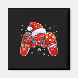 Aimant Contrôleur de jeu vidéo Noël Santa Hat Gamer Bo