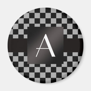 Aimant Contrôleurs gris et noirs de monogramme