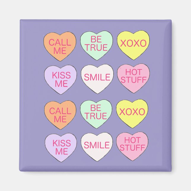 Aimant Conversation de bonbons Amour du coeur Saint Valen (Devant)