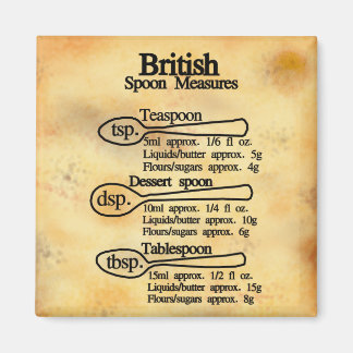 Aimant Conversions de mesures de cuillère britanniques po