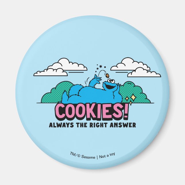 Aimant Cookie Monster | Les cookies sont toujours la bonn (Devant)