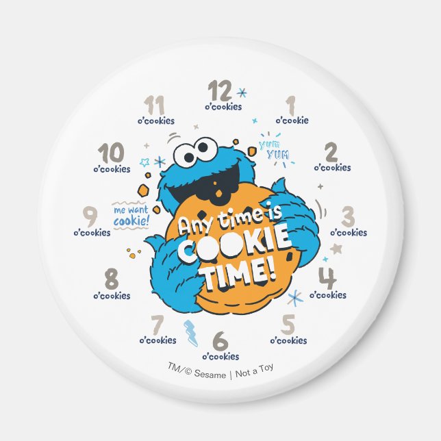 Aimant Cookie Monster | N'importe quelle heure est l'heur (Devant)