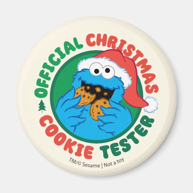 Aimant Cookie Monster | Tester officiel de biscuits de No (Devant)