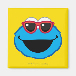 Aimant Cookie Souriant visage avec lunettes de soleil