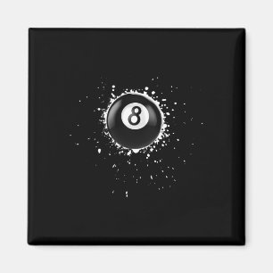 Aimant Cool 8 boules Huit Billard Billard Peinture Splatt
