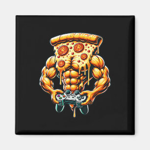 Aimant Cool Bodybuilding Gamer Pizza Présente