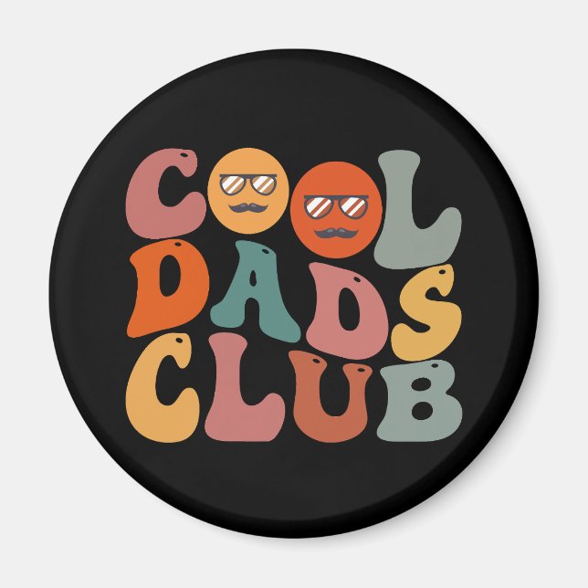 Aimant Cool Dads Club Papa Fête des pères Retro Super (Devant)