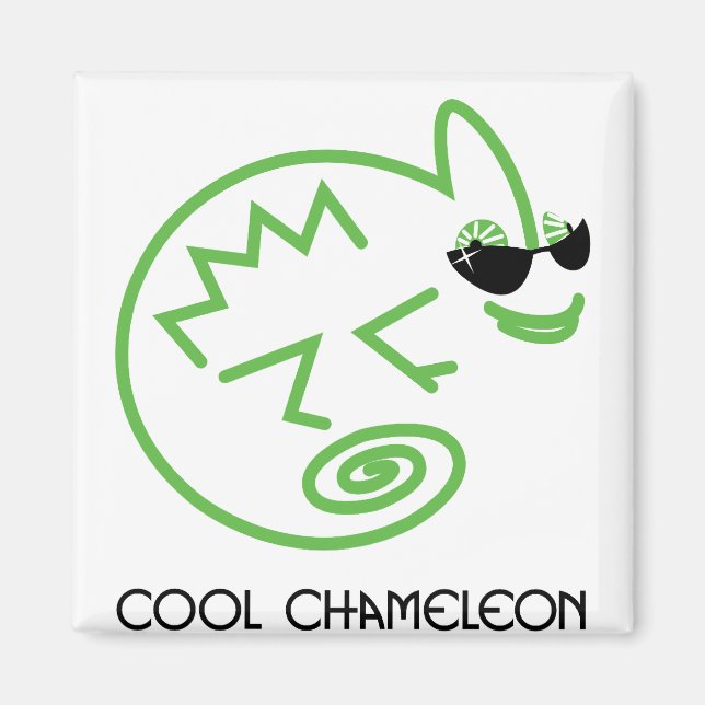 Aimant Cool Green Chameleon (Devant)