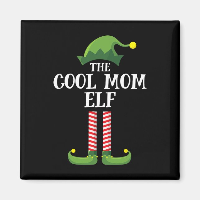 Aimant Cool Maman Elf Correspondant Famille Groupe Noël (Devant)