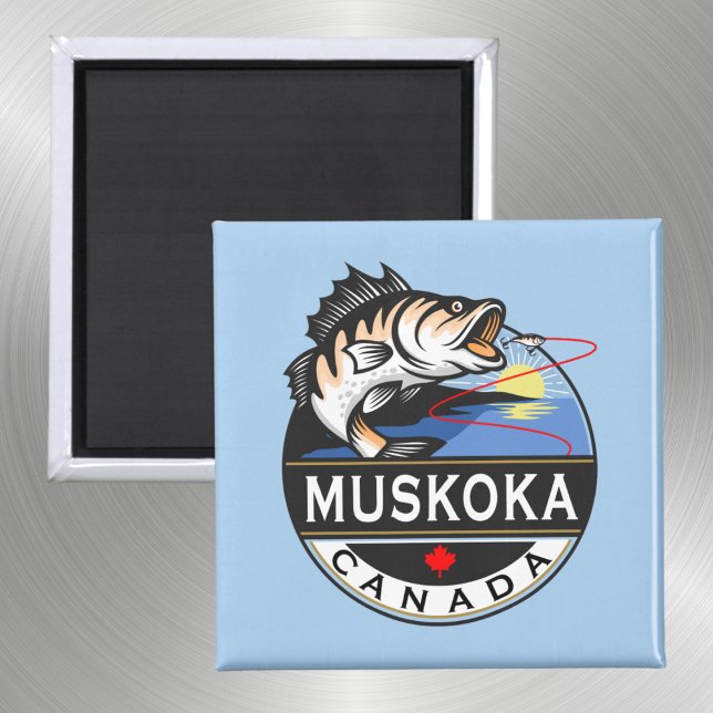 Aimant Cool Muskoka Canada Pêche en plein air Crest (Créateur téléchargé)