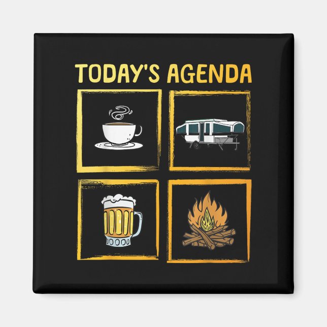 Aimant Cool P Up Camper Art Pour Hommes Femmes Caravan Pu (Devant)