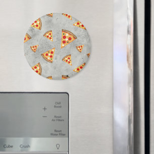 Aimant Cool pizza tranches vintage gris motif