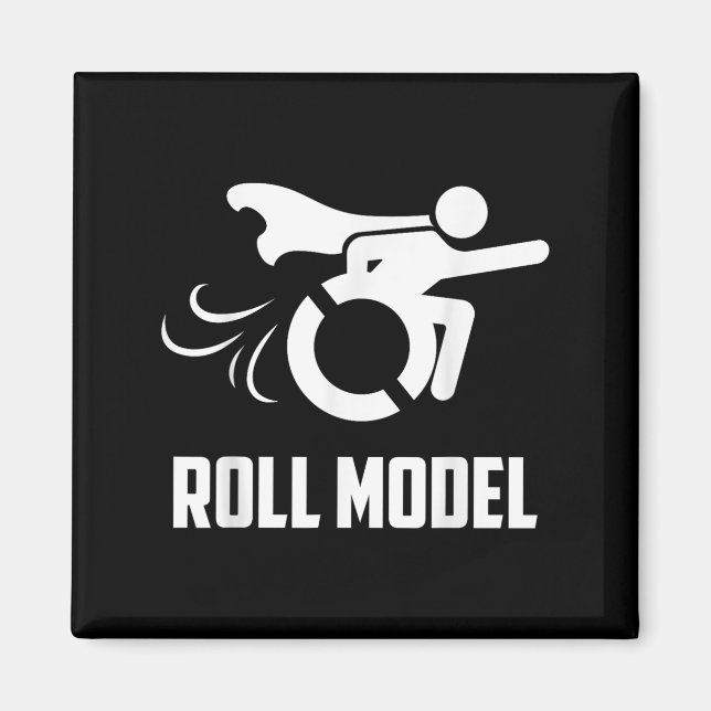 Aimant Cool Roll Model _ Funny Handicapped Person Wheelch (Devant)