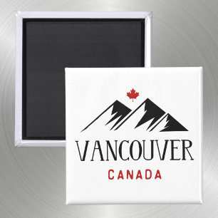 Aimant Cool Vancouver Canada Mountains Maple Leaf