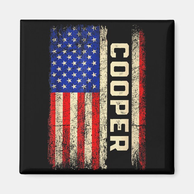 Aimant Cooper Last Name Shirt Cooper Name American Flag F (Devant)