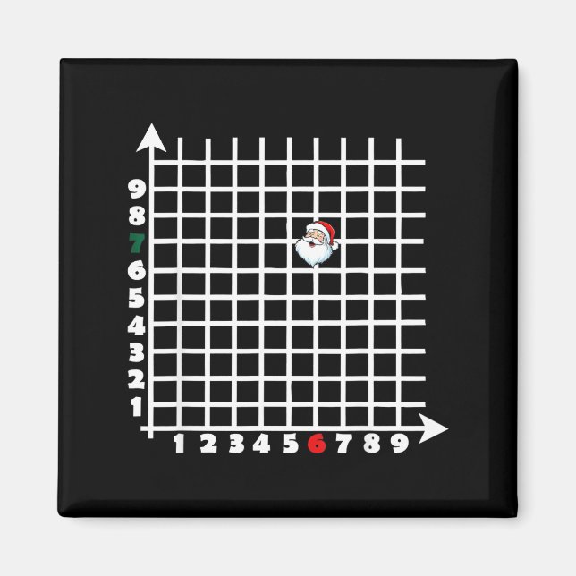 Aimant Coordinate (6,7) Funny Math Teacher 67 Math Christ (Devant)