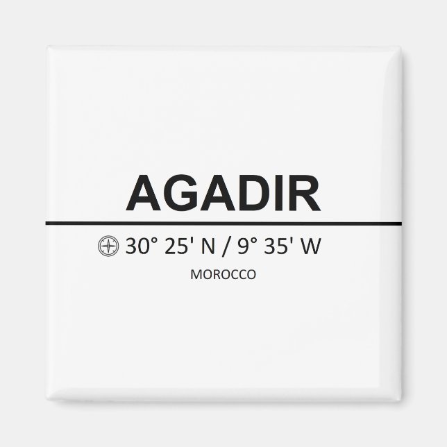 Aimant Coordinates Agadir (Devant)
