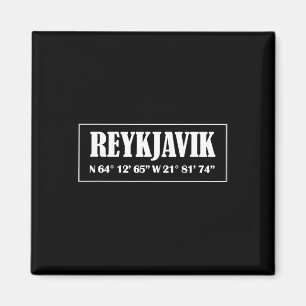 Aimant Coordonnées de la ville de Reykjavik Islande