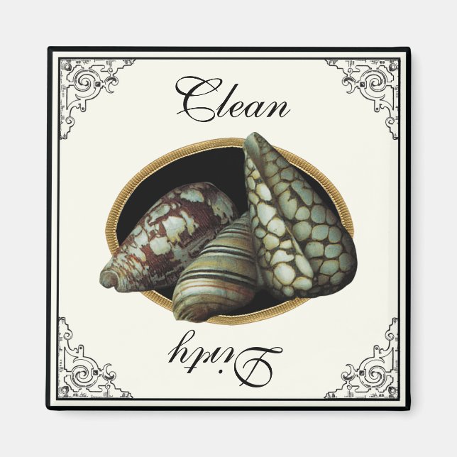 Aimant Coques classiques Black Clean Lave-vaisselle noir (Devant)