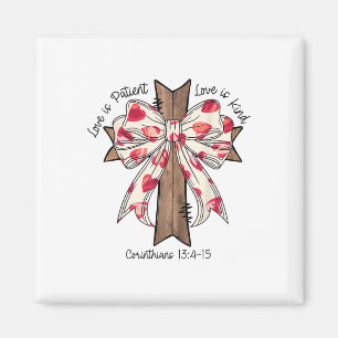 Aimant Coquette Bow Cross Valentines Jour Jésus Bible Ver