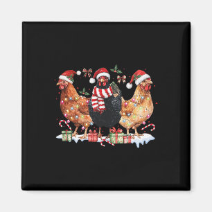Aimant Coquette Bow Poulet de Noël Casquette Lumières Fer