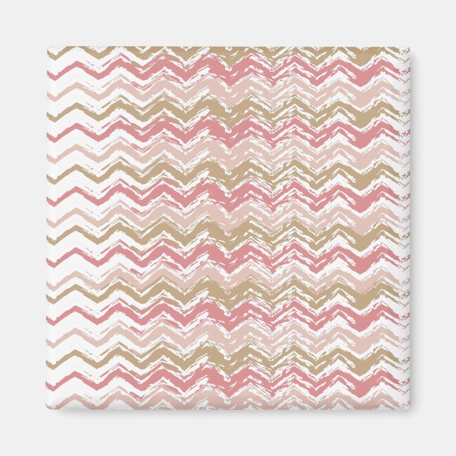 Aimant Coral Spice Scribble ZigZag Chevron Motif (Devant)
