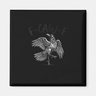 Aimant Corbeau, F-Caw-F Drôle D'oiseau Graphique Rétro