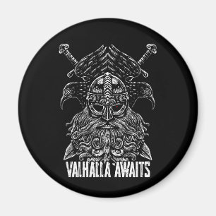 Aimant Corbeaux d'Odin Mythologie Viking Valhalla attend