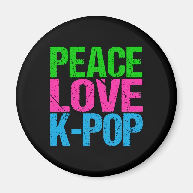 Aimant Corée Pop Music Peace Love K-Pop (Devant)