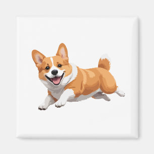 Aimant Corgi Joyeux Jouer Jouer Jouer Jouer En L'Air Joye