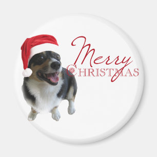 Aimant Corgi Père Noël de Joyeux Noël