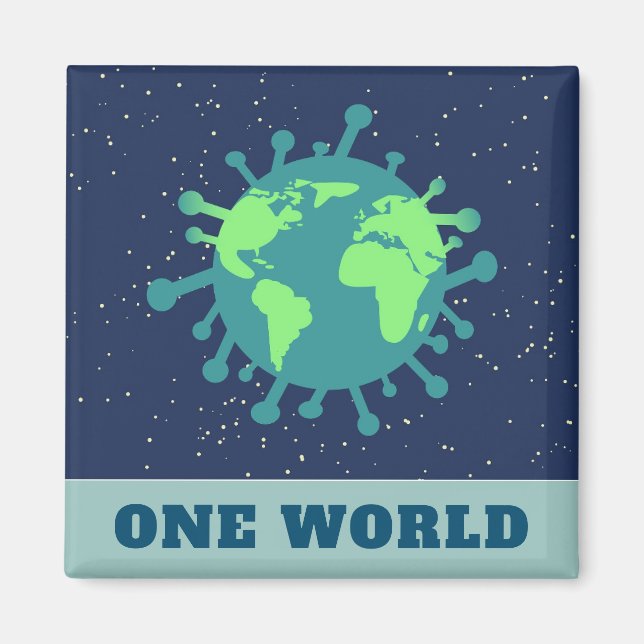 Aimant Coronavirus Un Monde Tous Ensemble (Devant)