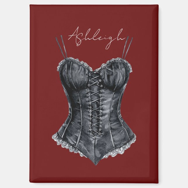 Aimant Corset noir blanc (Recto)