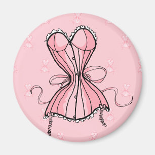Aimant Corset Rose Rétro
