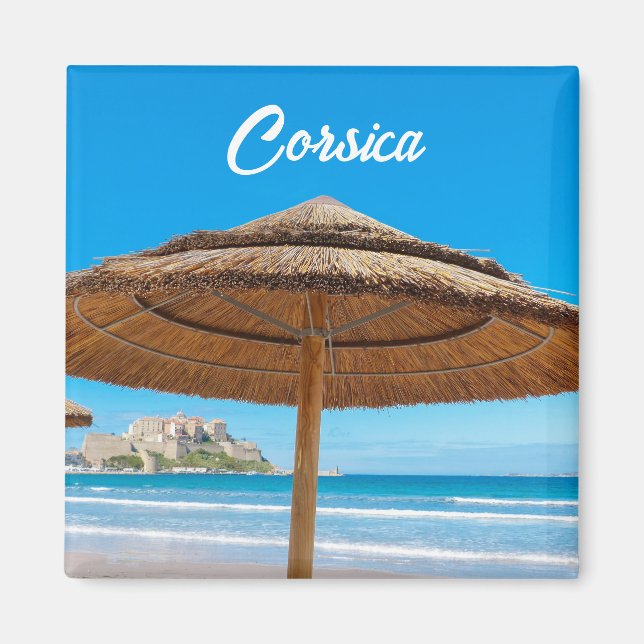 Aimant Corsica Calvi Citadelle et Plage Souvenir (Devant)