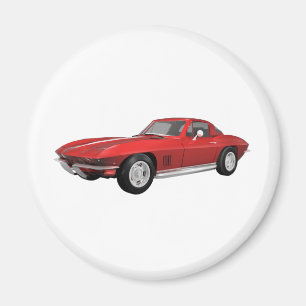 Aimant Corvette 1967 : Voiture de sport : Finition rouge