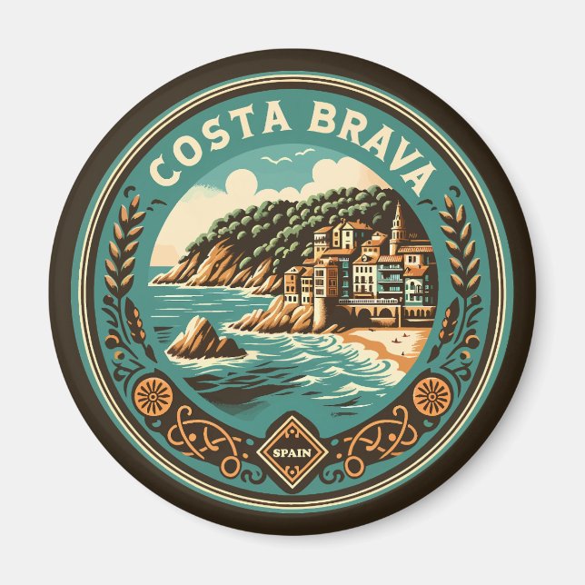 Aimant Costa Brava Espagne Insigne d'Art Voyage (Devant)