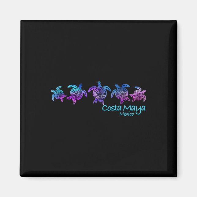 Aimant Costa Maya Beach Design _ Cadeau de tortue tribale (Devant)