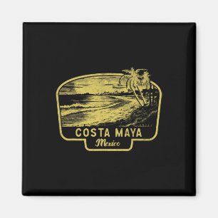 Aimant Costa Maya Mexique Plage Surf Vintage Bleu Hommes 