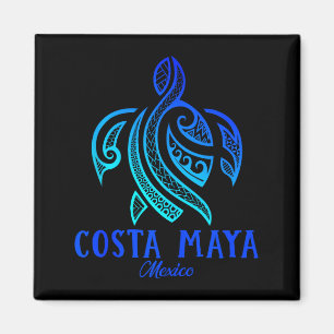 Aimant Costa Maya Mexique Tortue de mer Tie Dye Hibiscus