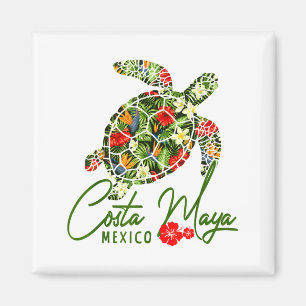 Aimant Costa Maya Mexique Tortue de mer Trocal Hibiscus V