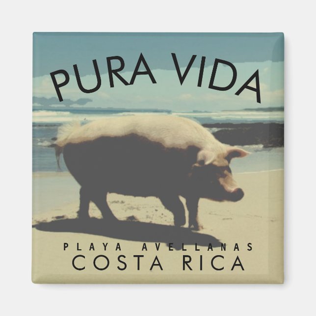 Aimant Costa Rica Pura Vida Votre Photo Souvenir (Devant)