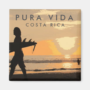 Aimant Costa Rica Sunset Surfer Souvenir