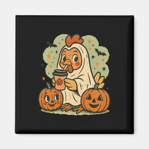 Aimant Costume de fantôme de poulet Halloween T-shirt rét