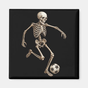 Aimant Costume de soccer squelette rétro Halloween drôle