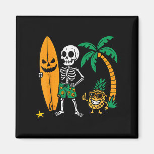 Aimant Costume de surfeur d'Halloween Skeleton Surfant Ha